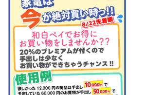 和白ペイ第二弾✨無条件にお得に買えるチャンス💰